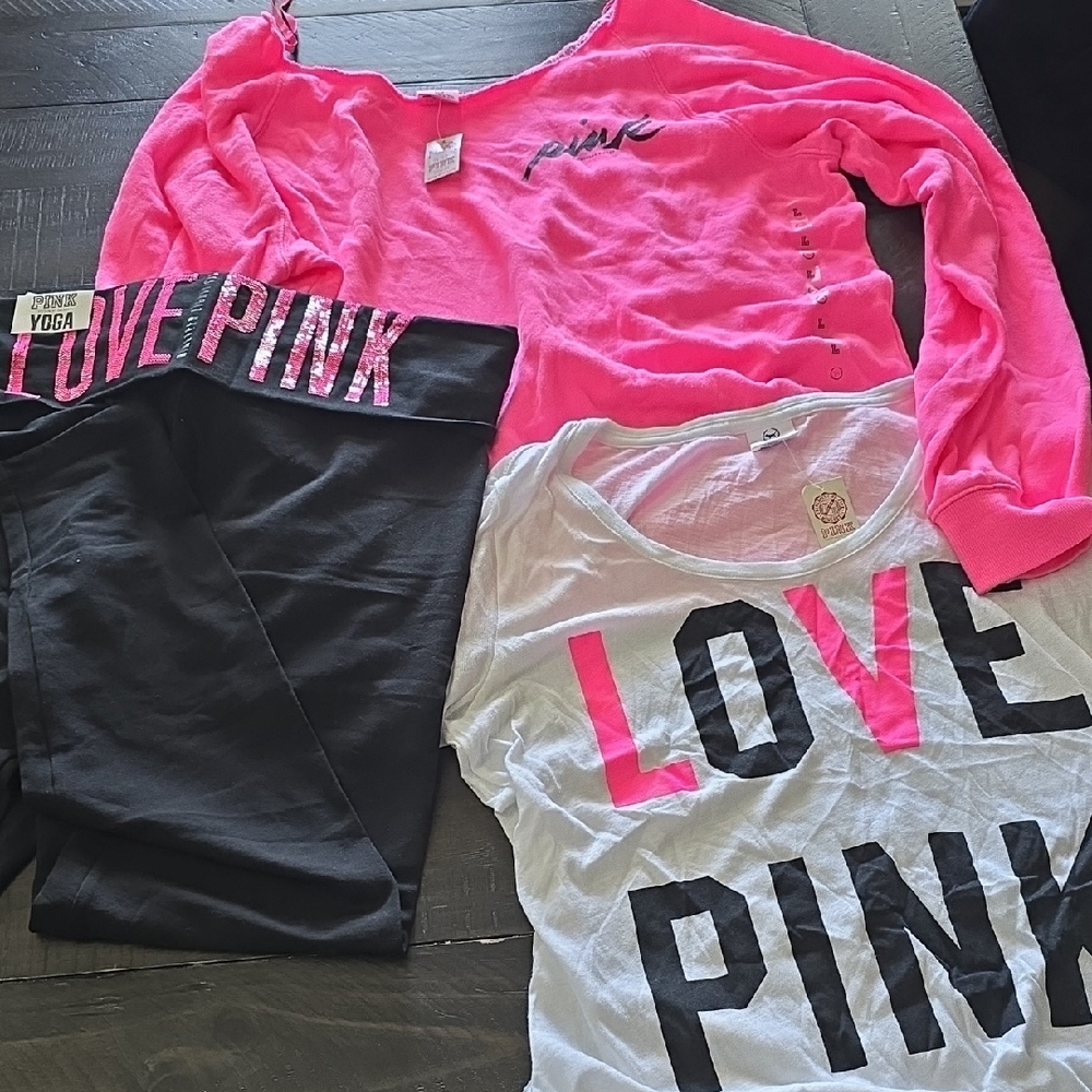 Victoria Secret Pink Neon Legging Outfit Set